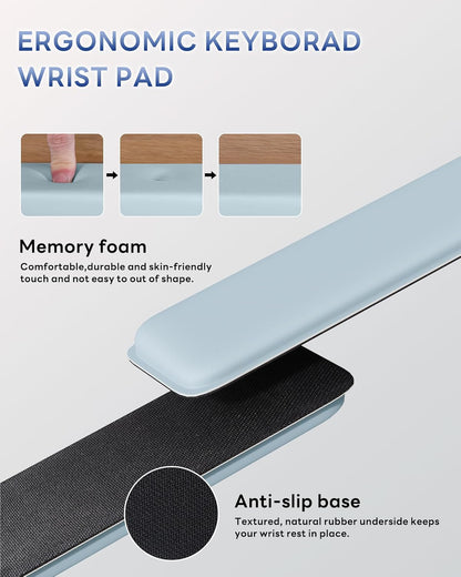 Laborio Computer Keyboard Stand for Desktop, Keyboard Riser Wrist Rest Holder for Easy Typing, Office Desk, Home, School Accessories(Coffee)