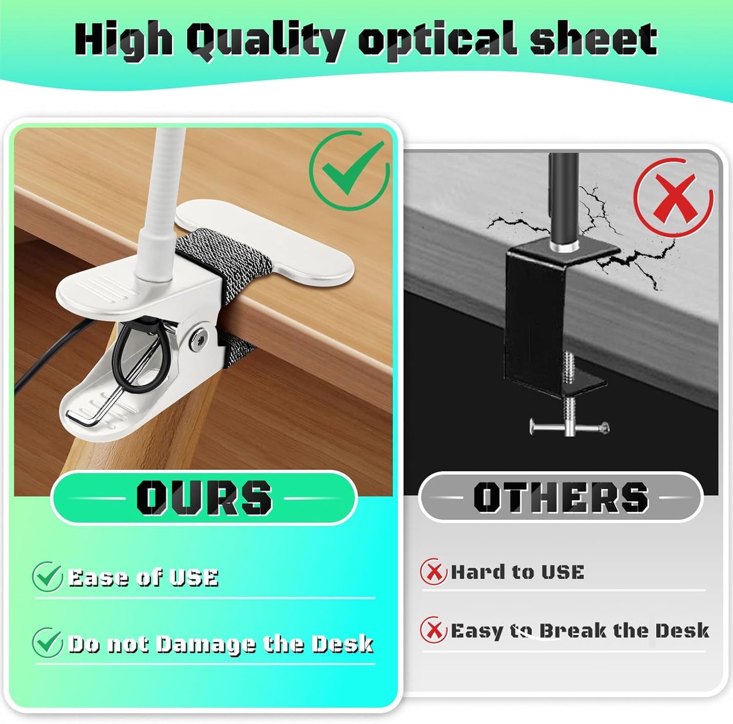 10X Magnifying Glass with Light, Clip on Mganifier with Light, 48 LED Desk Magnifying Glass wtih Clamp, 3 Modes Dimmable Magnifying LED Lamps for Bed Work Crafts DIY Repair