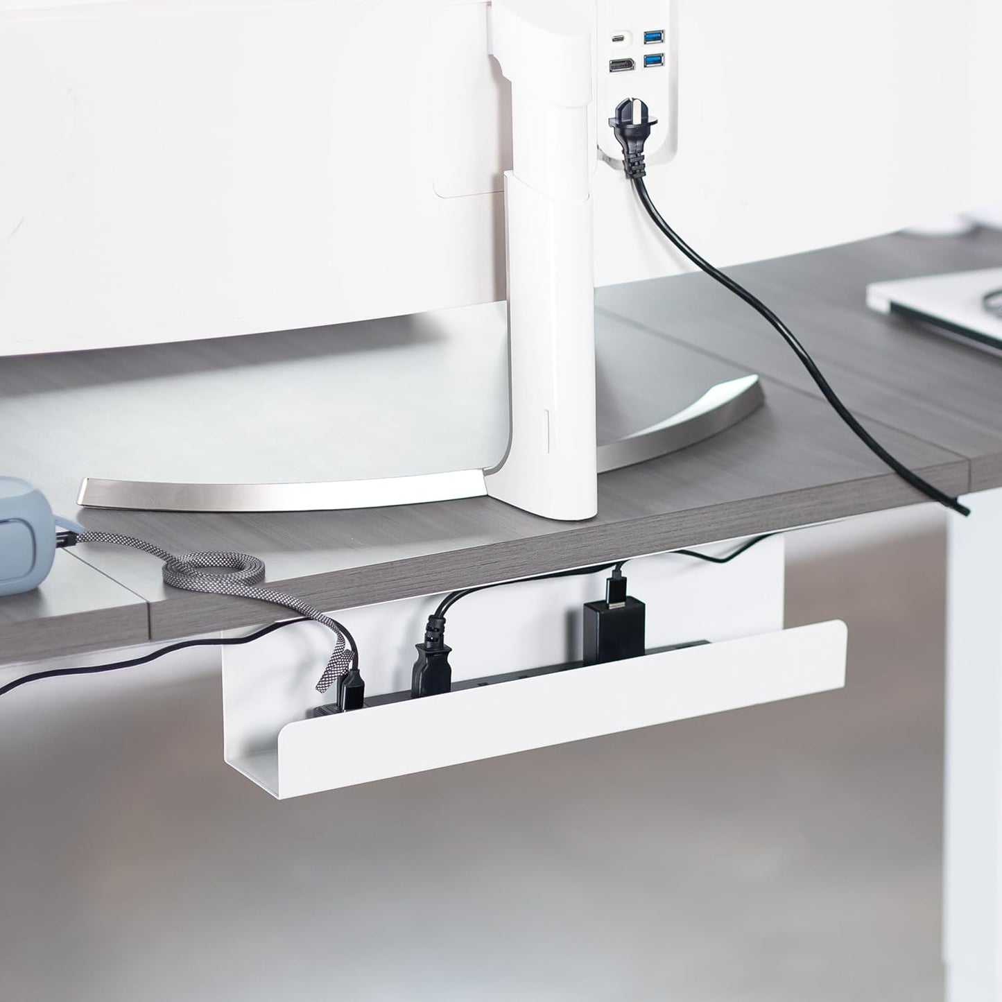 VIVO Under Desk 17 inch Cable Management Tray, Power Strip Holder, Cord Organizer, Wire Tamer for Office and Home, Black, DESK-AC06-1C