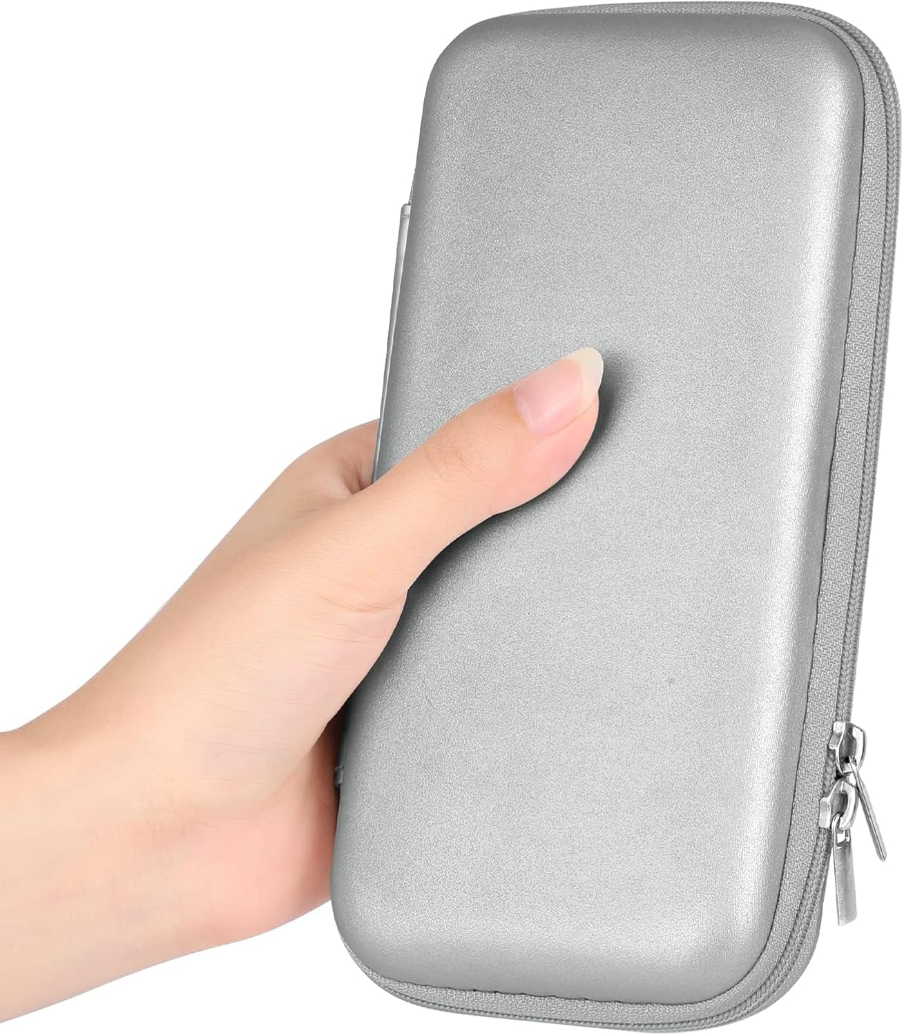 iMangoo Travel Essential Electronics Organizer Pouch Charger Case, Shockproof Dual Zipper Power Bank Cables Tech Accessories Purse, Men & Women Travel Must Have Storage Bag, 6.5x3.2x1 inch Rose Gold