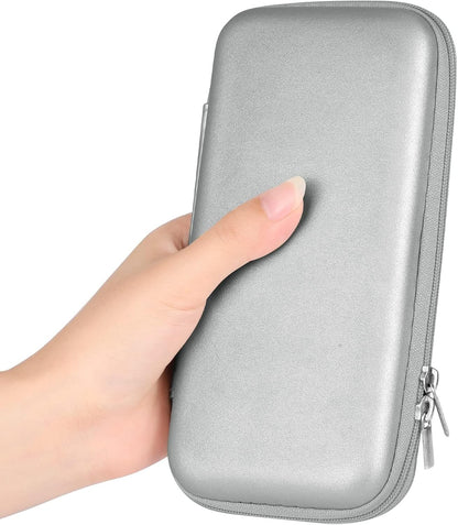 iMangoo Travel Essential Electronics Organizer Pouch Charger Case, Shockproof Dual Zipper Power Bank Cables Tech Accessories Purse, Men & Women Travel Must Have Storage Bag, 6.5x3.2x1 inch Rose Gold