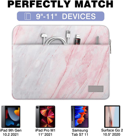 MoKo 9-11 Inch Tablet Sleeve Bag Carrying Case Fits iPad Pro 11 M5/Air M3, iPad A16 2025, i-Pad 10th 10.9, i-Pad 9/8/7th Gen 10.2, iPadAir 5/4th 10.9, Tab S8 11"/Tab A 10.1,Cloudy Pink