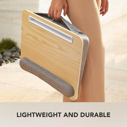 HUANUO Laptop Lap Desk - Portable Lap Desk with Pillow Cushion, Fits up to 15.6 inch Laptop, with Anti-Slip Strip & Storage Function for Home Office Students Use as Computer Laptop Stand, Book Tablet