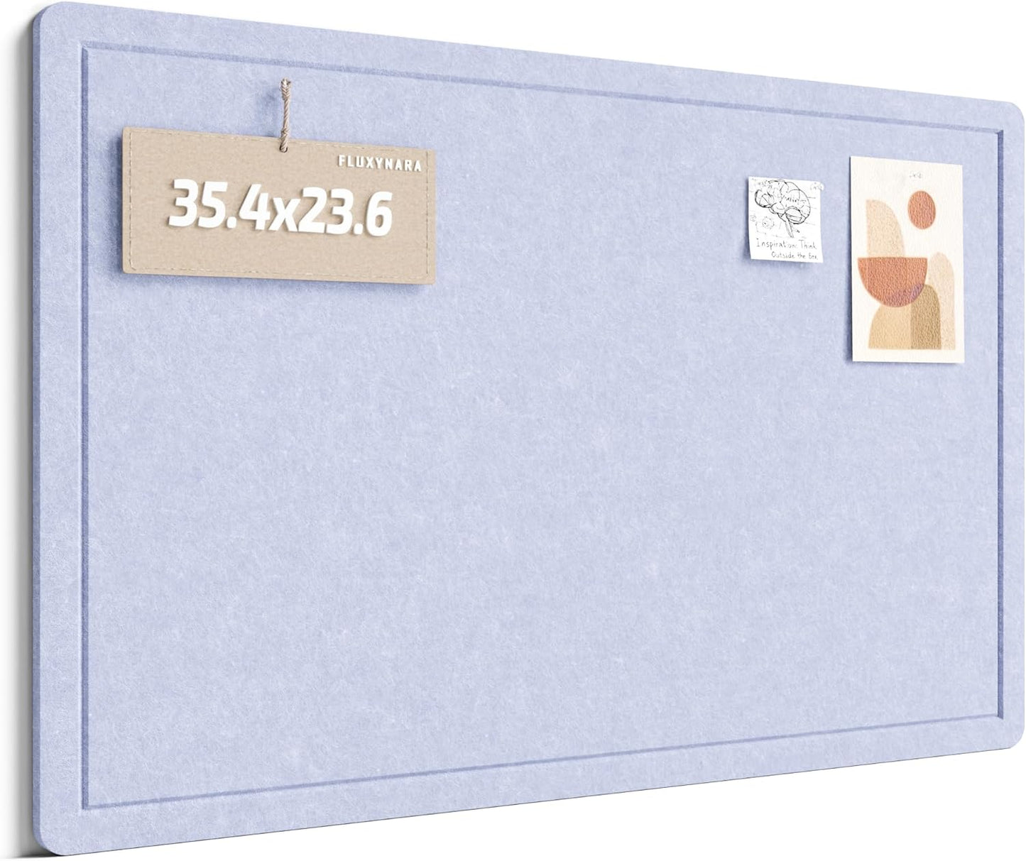 Fluxynara Bulletin Board, 23.6" x 17.5" Cork Board Alternative with 12 Safe Removable Adhesive Tabs, Foldable Felt Pin Board for Home Office, Classroom, Bedroom,Entryway for Walls—Sage