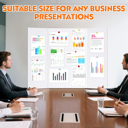 TUXITA Trifold Poster Board,4 Pack 36" x 48" Large White Corrugated Poster Boards,Science Fair Display Boards,Project Boards Perfect for School Projects, Event Displays and Business Presentations