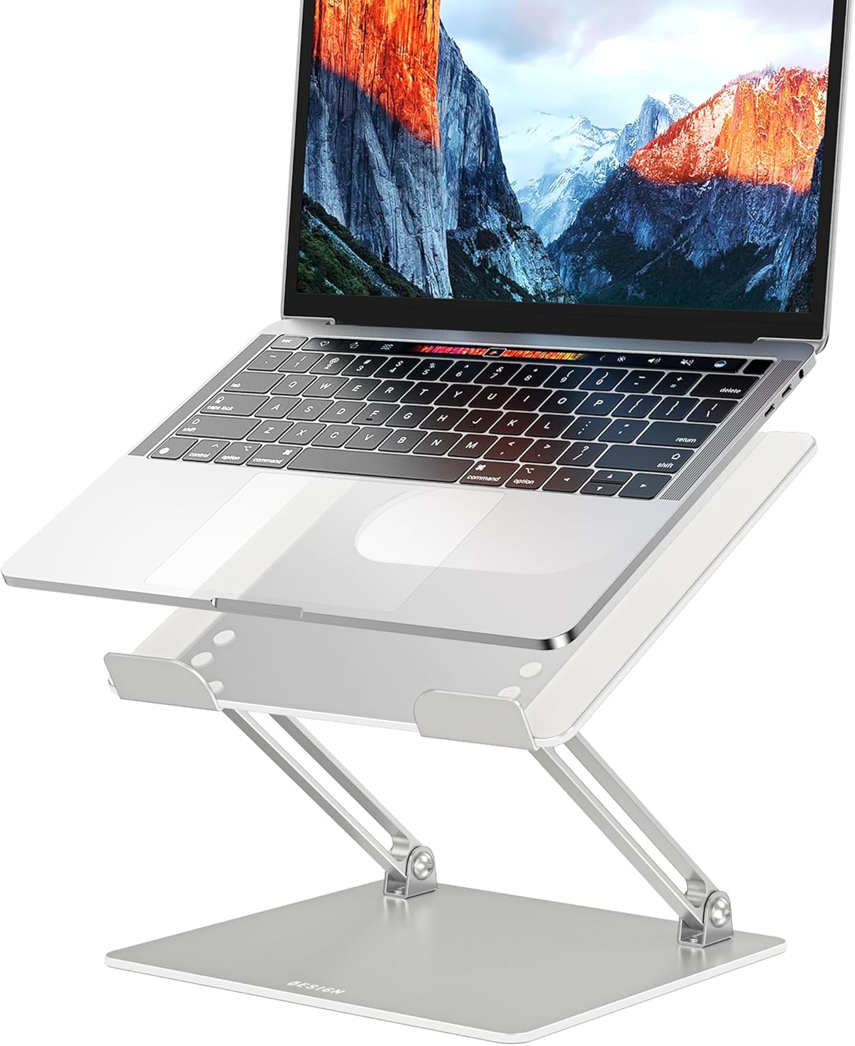 BESIGN LS10 Laptop Stand for Desk, Ergonomic Adjustable Notebook Tablet Stand, Foldable Laptop Riser, Portable Desktop Book Stands, Computer Holder Compatible with 10-14" Laptops, Black