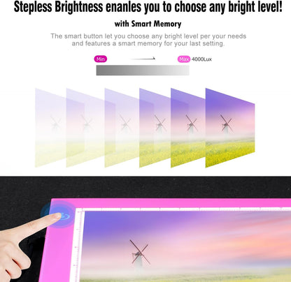 LitEnergy A3 Copy Light Board Tracing Box, Ultra-Thin Adjustable Drawing Tablet USB Power Artcraft LED Tracer Pad for Diamond Art Painting Accessories, Streaming, Sketching, Animation, Stenciling