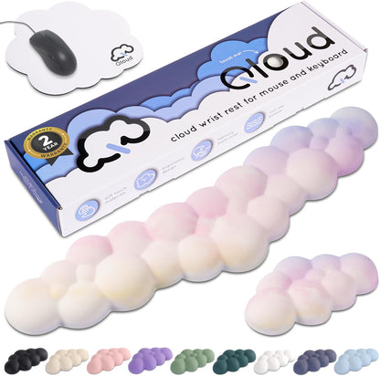 Purple Cloud Keyboard Wrist Rest – Create-ables Qloud Purple Wrist Rest for Computer Keyboard and Mouse, Ergonomic Memory Foam Wrist Pad with Non-Slip Base, Includes Cloud Mouse Pad
