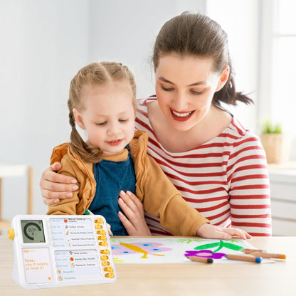 Visual Timer with Planning Board, ADHD Task Timer, Daily Chore Board-Checklist for Autism,ADHD Tools with Checklist for Kids & Adults for Homeschool Supplies, Home, School (White)
