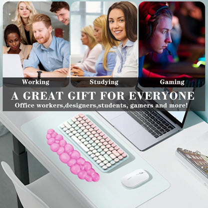 Gel Cloud Keyboard and Mouse Wrist Rest, Cute Wrist Support and Arm Support Keyboard Rest for Keyboard and Mouse Typing Pain Relief，Suitable for Office/Computer/Laptop/Gaming（White）