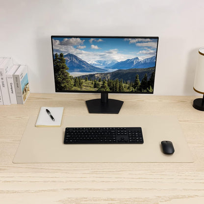 Leather Desk Pad,Wolaile 36x17 inch Large Mouse Pad,Waterproof Non-Slip Writing Desk Blotter,Computer Mat Desktop Protector for Office Home,Black