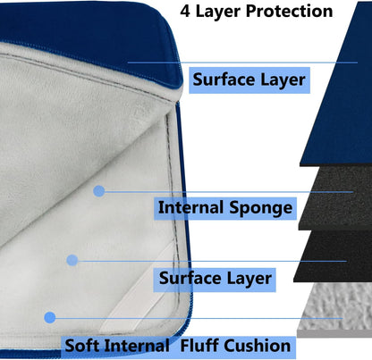Laptop Sleeve 15.6 Inch, Durable Shockproof Protective Cover Flip Case Briefcase Carrying Computer Bag Case Compatible with 15.6 Inch HP, ASUS, Lenovo, Acer, Notebook, Computer, Black