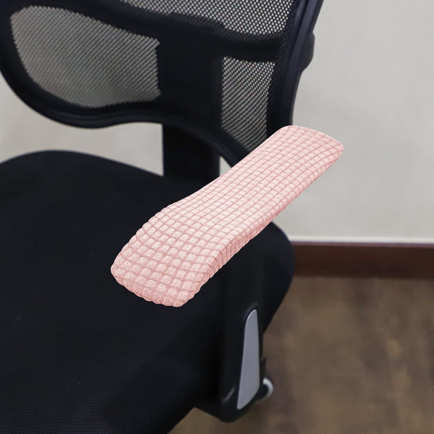 FORCHEER Office Chair Armrest Covers 12-15 Inch Velvet Elastic Black Arm Rest Covers for Desk Computer Chairs Washable