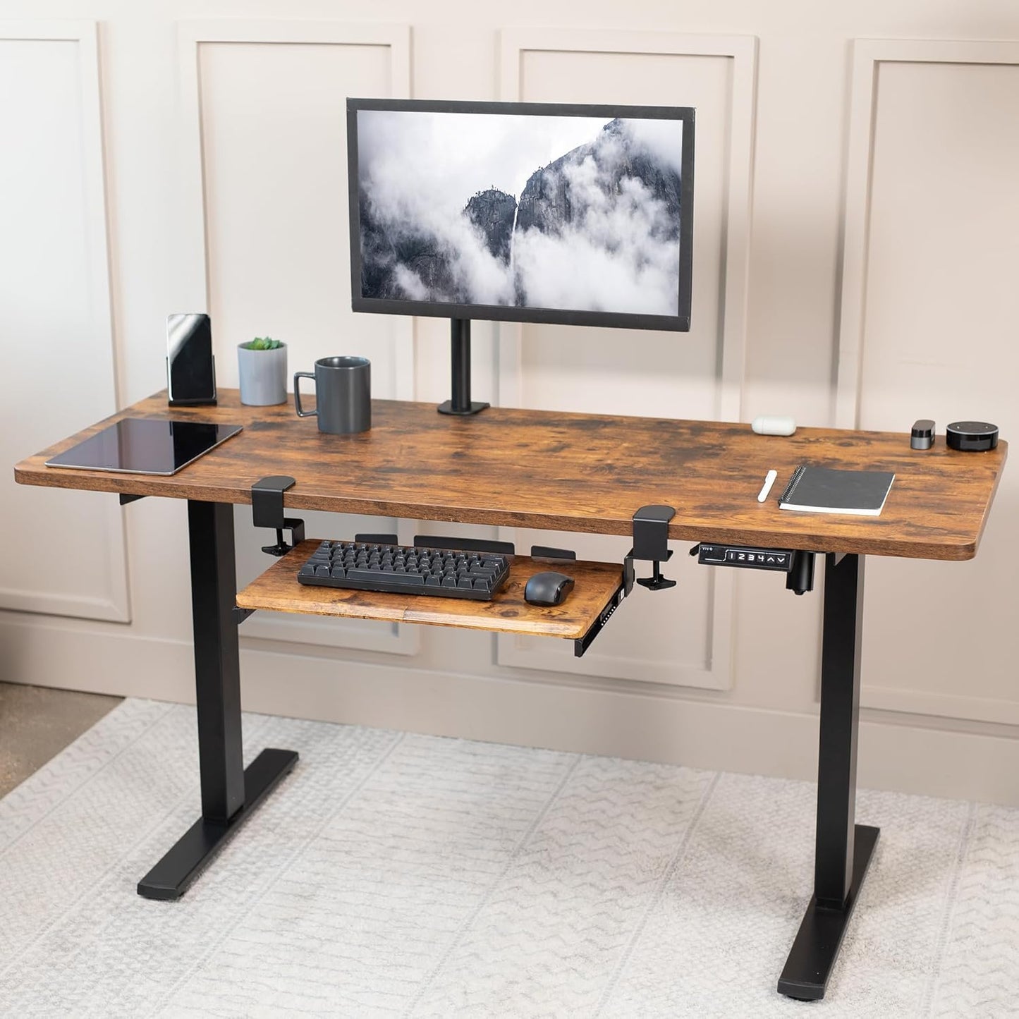 VIVO Large Keyboard Tray Under Desk Pull Out with Extra Sturdy C Clamp Mount System, 27 (33 Including Clamps) x 11 Inch Slide-Out Platform Computer Drawer for Typing, Black, MOUNT-KB05E