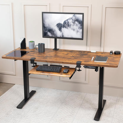VIVO Large Keyboard Tray Under Desk Pull Out with Extra Sturdy C Clamp Mount System, 27 (33 Including Clamps) x 11 Inch Slide-Out Platform Computer Drawer for Typing, Black, MOUNT-KB05E