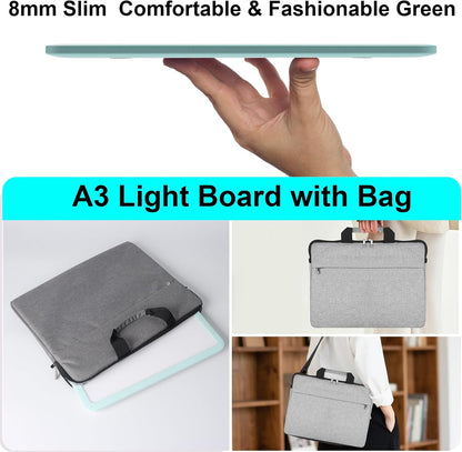 PICOVISTA Rechargeable A3 Diamond Art Light Board,Super Bright Tracing Light Box,6 Levels Brightness with 3 Colors Mode, Wireless LED Pad for Diamond Painting,Weeding Vinyl,Sketching & Drawing