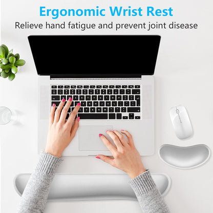 Dapesuom Enlarge Keyboard Wrist Rest, Memory Foam Keyboard Wrist Cushion for Computer Desk Mats Support, Pain Relief Ergonomic Mouse Pad Rests with Non-Slip Base for Gaming, Laptop, Radiant Orchid
