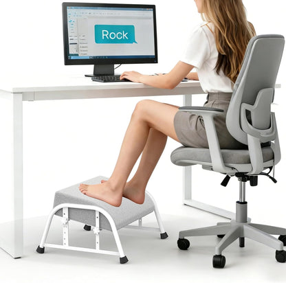 Under Desk Footrest with Memory Foam,Adjustable 10-Level Ergonomic Foot Rest for Office & Gaming Desk for Leg Rest,Reinforced Metal Frame,Non-Slip Base Extra Large（Black No Baseplate