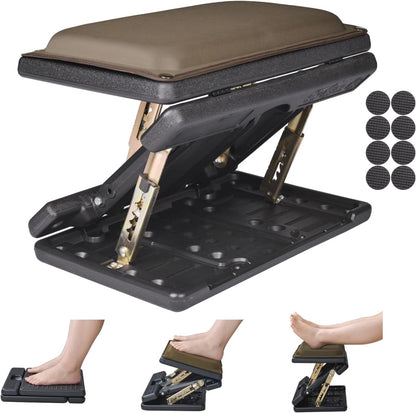 Foot Rest for Under Desk at Work 4-Level Height Adjustable, Ergonomic Foldable Footrest for Office, Gaming,Computer, Soft & Removable Pad Desk Foot Stool Suitable for All Seasons