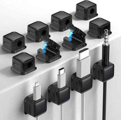 8 Pack Cord Organizer Holder,Costop Strong Adhesive Desk Cable Management Magnetic Easy Open,Organize Phone Charging Cords Wire Holder Organizer Neatly for Home,Office,Car,Desk,Nightstand