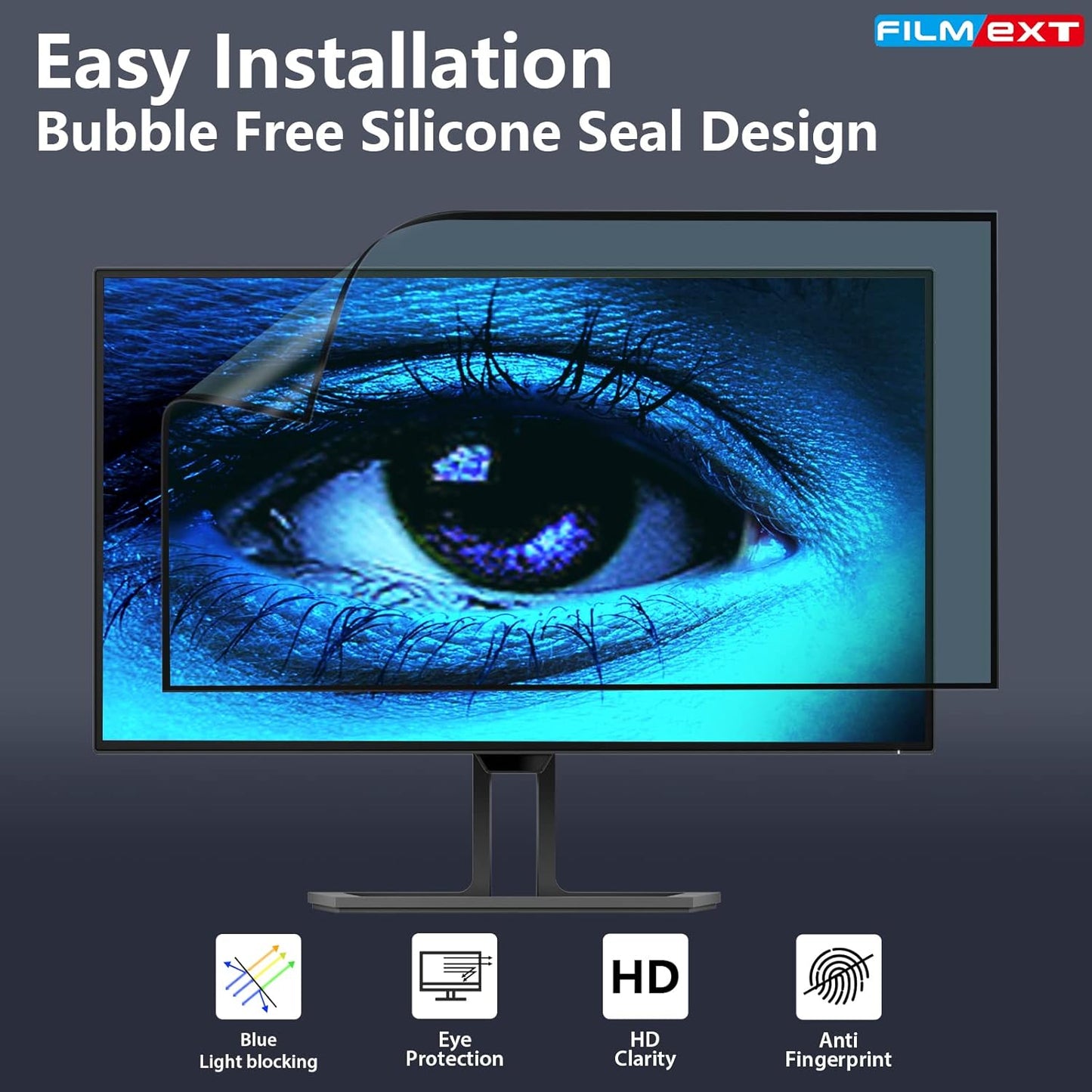 [2 Pack] 27 Inch Computer Privacy Screen , 16:9 Aspect Ratio Monitor Privacy Filter with Anti-Glare, Anti-Blue Light & Anti-Spy Protection, Removable Anti-Scratch Screen Protector for 27-Inch Widescreen Monitors