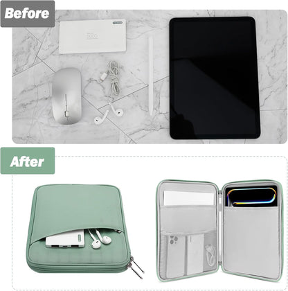 MoKo 9-11 Inch Tablet Sleeve Case, Fits New 11inch iPad Air M4/Pro M5, iPad A16 11", i-Pad 10/9/8/7th/Air 5/4th 10.9"/10.2", Tab S9/S8 11", Protective Bag Carrying Case with Pocket, Dark Gray