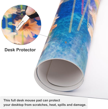 QIYI Large Mouse Pad, Cute Pink Desk Mat for Desktop, Women Girls PU Leather Desk Pad Waterproof Gaming Mousepad, Rose Gold Marble Computer Protector Writing Pad for School Office Home 31.5" x 15.7"
