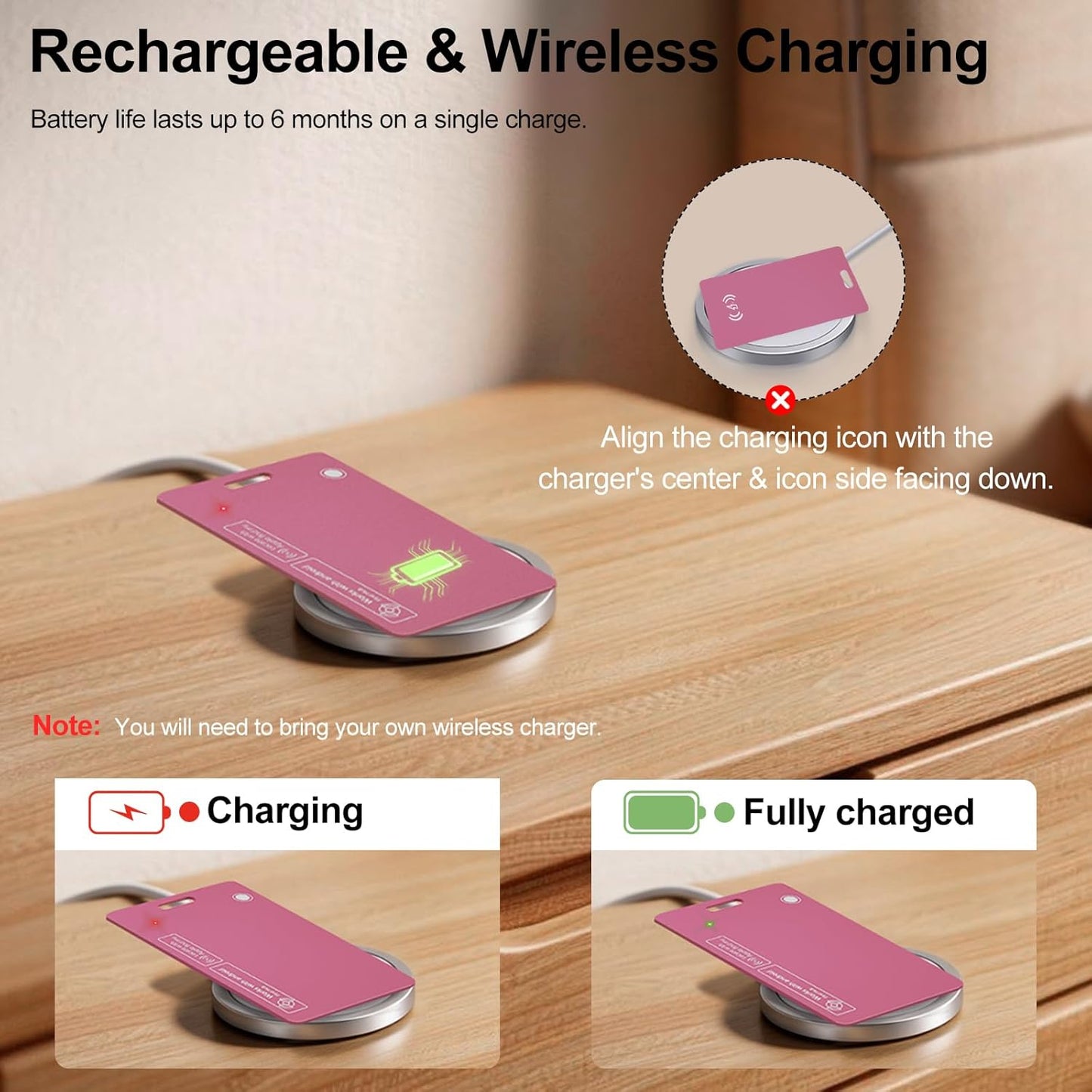 2 Pack Ultra Slim Rechargeable Wallet Tracker Card, IP67 Waterproof Bluetooth Tracking Card Compatible with Apple Find My & Android, Item Locator for Wallet Luggage Backpack