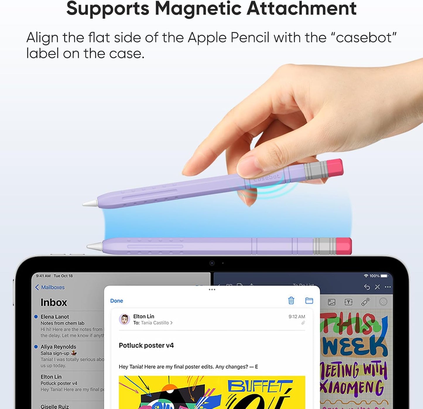 Fintie Silicone Sleeve for Apple Pencil (USB-C), Light Pen Skin Case Cover Soft Protective Anti-Slip Pencil Grip Holder, Supports Magnetic Attachment, Pink