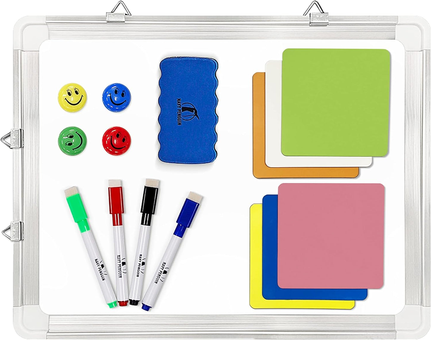 Whiteboard Set - Dry Erase Board 24 x 24 in with 1 Magnetic Eraser, 4 Dry Wipe Markers, 4 Magnets and 6 Magnetic Labels - Wall Hanging Reminder Kanban White Board for Home and Office (24x24 inch)