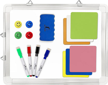 Whiteboard Set - Dry Erase Board 24 x 24 in with 1 Magnetic Eraser, 4 Dry Wipe Markers, 4 Magnets and 6 Magnetic Labels - Wall Hanging Reminder Kanban White Board for Home and Office (24x24 inch)