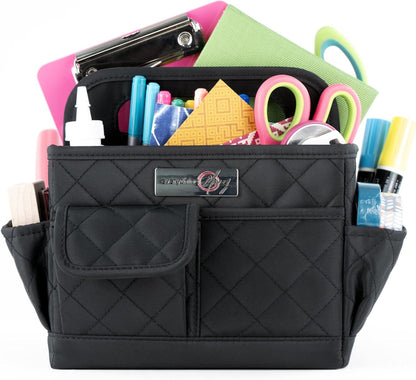 Everything Mary Craft Caddy, Tan Dot - Art Storage for Supplies & Crafts - Supply Organizers Tote for School Classroom, Office, and Home - Organization for Makeup & Nurses