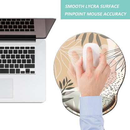 Mouse Pad with Wrist Support, Ergonomic Mouse Pad with Memory Foam Wrist Rest Cushion, Non-Slip Rubber Base Gaming Mice Pad for Home Office Computer Laptop, Flowers Grass