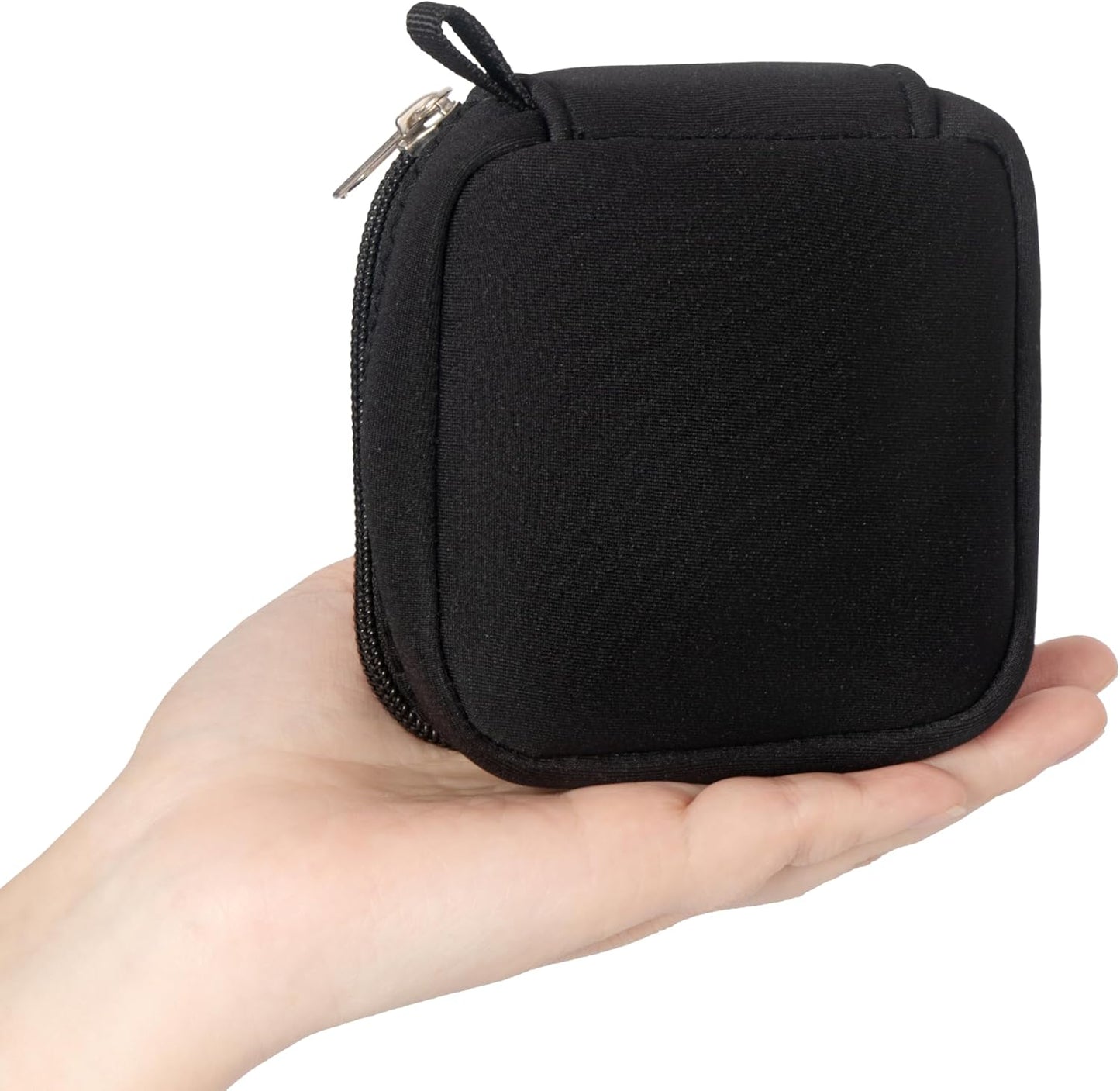 Mini Pouch for Organization, Soft Small Electronic Organizer Travel Storage Carrying Tech Bag Compatible with MagSafe Power Adapter, Laptop Accessories Cables, Cords, USB Drives, Earphones Black