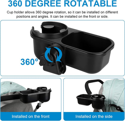 Accmor Stroller Cup Holder, Universal Cup Holder for Uppababy Nuna Doona Strollers, Bottle Drinks Holder for Wheelchair, Walker, Bike, Scooter
