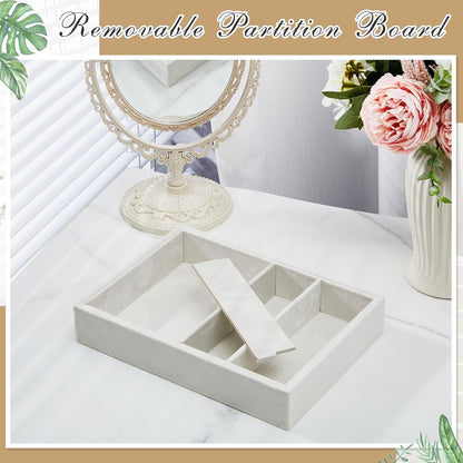 Amylove 4 Pcs Gray Sunglass Organizer Trays 4 Grids Velvet Glasses Holder Jewelry Display Organizer Eyeglasses Storage Box Drawer