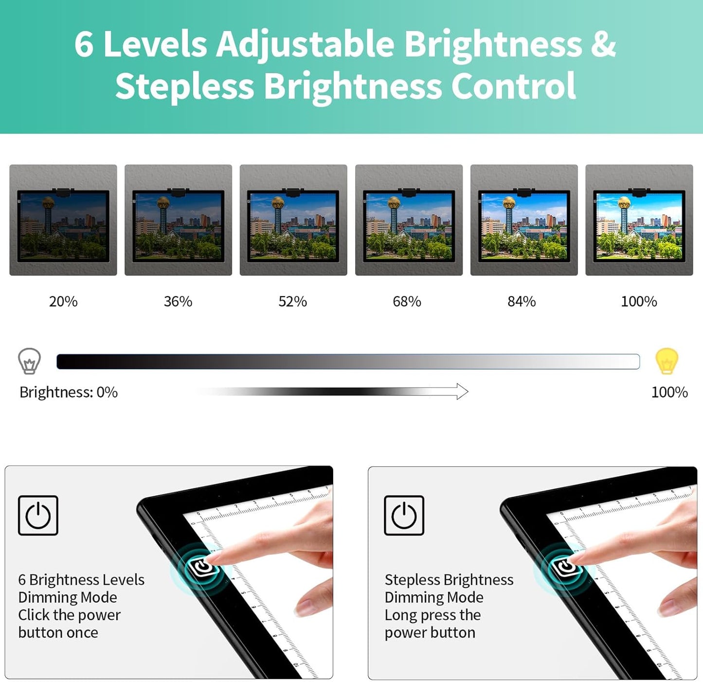 A4 Light Board for Diamond Painting - Tracing Light Box with Stand, Stepless Dimmable 3 Levels Brightness Light Pad, Ultra-Thin LED Light Pad for Weeding Vinyl, Drawing, Diamond Painting