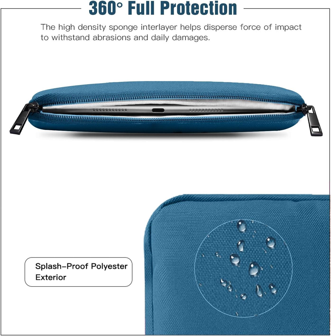 TiMOVO 9-11" Tablet Sleeve Bag for iPad 11-inch A16 2025, iPad 10.9"/10.2"| Air 11 Inch/5th/4th Gen. 10.9", Galaxy Tab A9+/A11Plus 11", Protective Bag Fit Smart Keyboard, Dusty Blue
