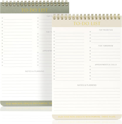 ZICOTO Beautiful To Do List Note Pads Set Of 2 for Easy Daily Planning - The Perfect Work Notepads, Notebooks and Office Desk Supplies For Women - Perfect to Effectively Organize Your Tasks