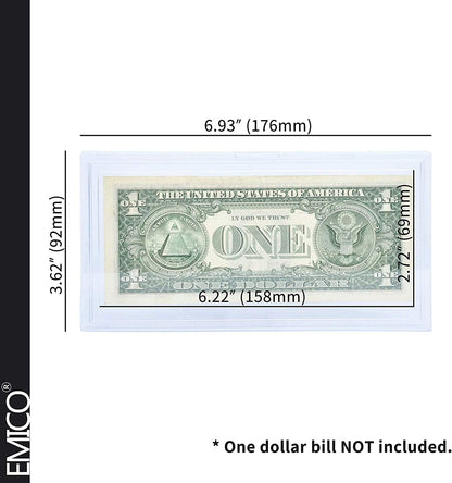PayandPack EMICO Deluxe Solid Currency Photo Paper Slab Holder Frame for Regular Bill Dollar
