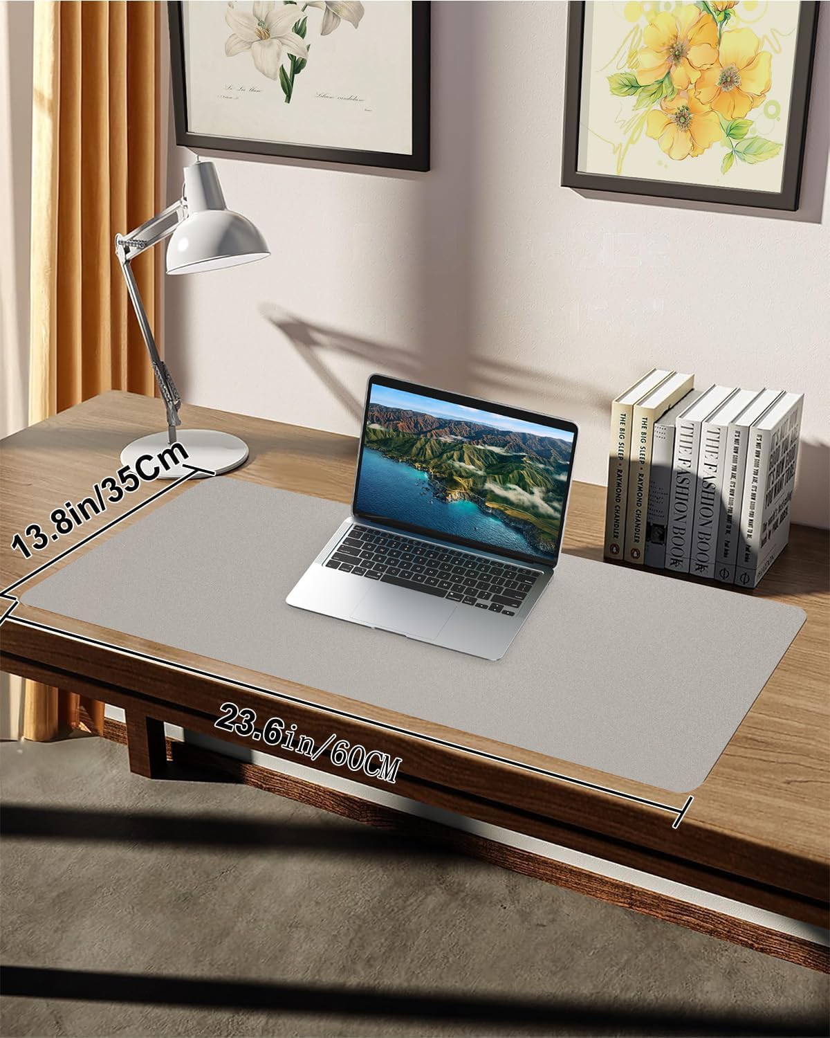 Leather Desk Pad Protector, Office Desk Mat, Large Mouse Pad, Non-Slip PU Leather Desk Blotter, Laptop Desk Pad Desk Accessories for Office and Home (Black, 40" x 17")
