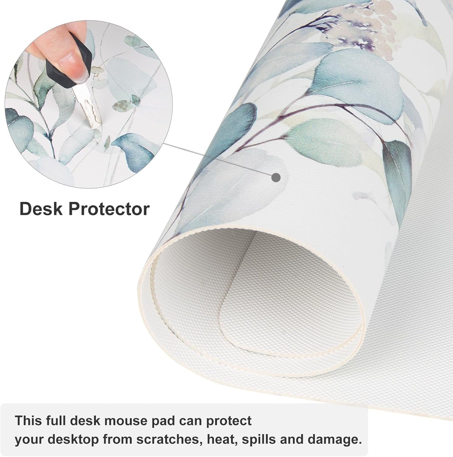 QIYI Large Mouse Pad, Cute Pink Desk Mat for Desktop, Women Girls PU Leather Desk Pad Waterproof Gaming Mousepad, Rose Gold Marble Computer Protector Writing Pad for School Office Home 31.5" x 15.7"