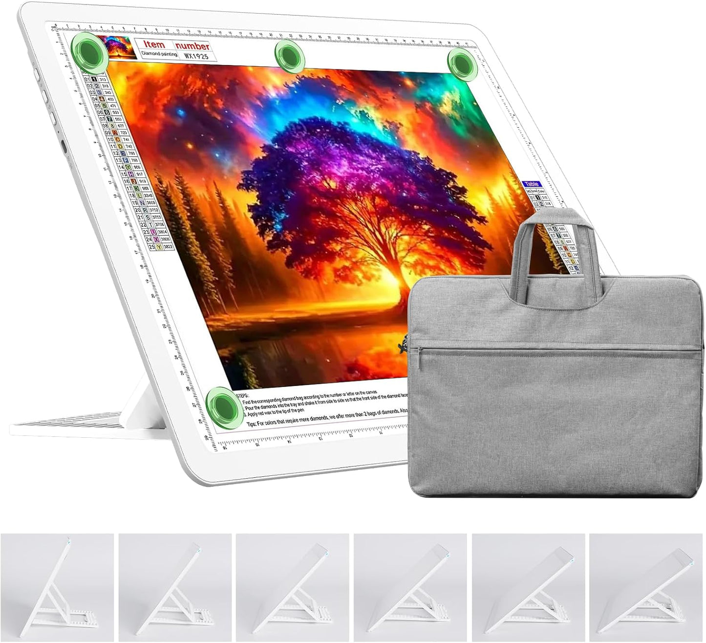 TOHETO Rechargeable A4 Light Board with Stand, Super Bright Magnetic Light Pad with Side Buttons, Wireless Light Box for Tracing and Drawing, Cordless LED Light Table for Diamond Painting, Sketching