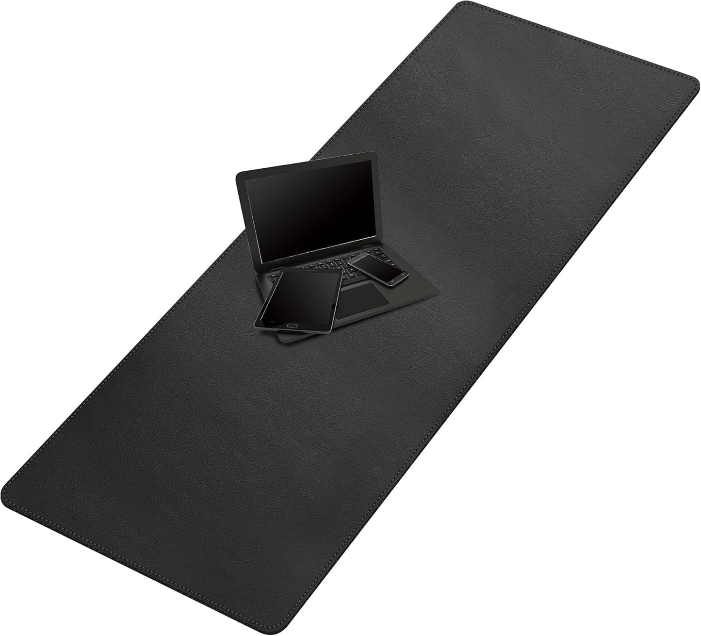 Cacoy 36" x 20" Leather Desk Mat for Home Office, Extra Large PU Leather Desk Pad Blotters, Waterproof Computer Keyboard Mat, Extended Gaming Mouse Pad, Desk Protector for Desktop and PC Laptop, Black