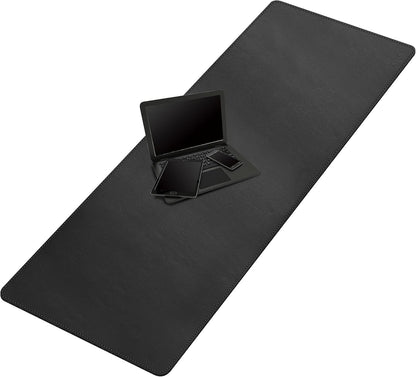 Cacoy 36" x 20" Leather Desk Mat for Home Office, Extra Large PU Leather Desk Pad Blotters, Waterproof Computer Keyboard Mat, Extended Gaming Mouse Pad, Desk Protector for Desktop and PC Laptop, Black