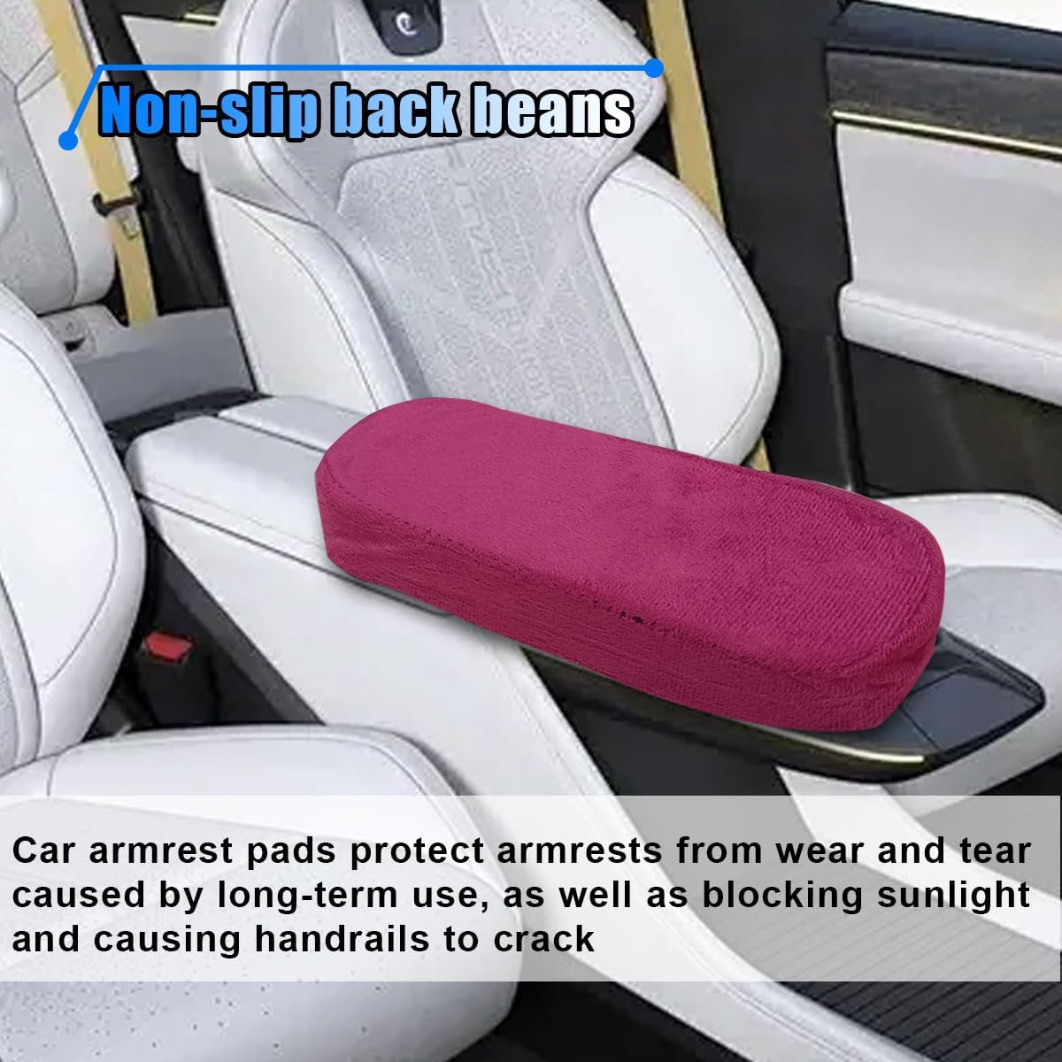 BDZMC 2PCS Car Seat Armrest Covers, Soft & Comfortable Office Chair Arm Pad, Anti-Scratch Car Armrest Cushion, Universal Car Armrest Pillow Protector Cover for Most Cars (Grey)