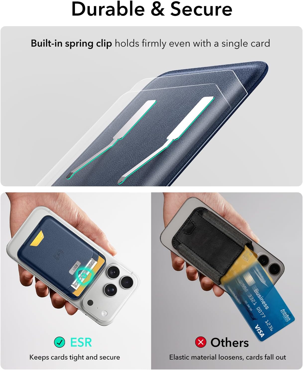 ESR Geo for MagSafe Wallet with Full Find My Functionality, RFID Blocking, 5 Cards Holder for Phone Case, Strong Magnetic Wallet for iPhone 17e/17/16/15/14/13/12 Series, Not for 13/12 Mini, Black