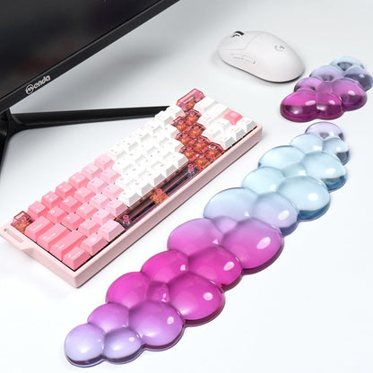 Clear Gel Wrist Rest for Keyboard and Mouse, Green Silicone Mouse Wrist Rest Set, Cute Ergonomic Wrist Rest for Keyboard 60%/75%(Green)