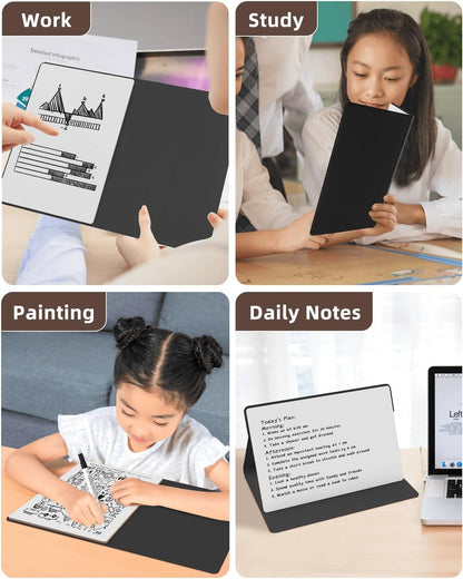Small Dry Erase Board with Stand for Desk, Portable Reusable Desktop Notepad, 9.5 * 6.6in Memo White Board,Office Home Supplies Desk Accessories MH770 (Rose)