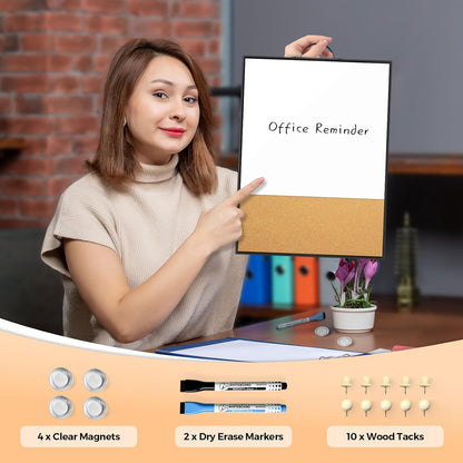 Weekly Planner Dry Erase Calendar for Wall Hanging, 16"x12" Aluminum Frame Whiteboard Calendar with Handle, Portable White Board as Office to Do List, Meal Planner for Home Kitchen